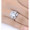 Adora Wedding Ring Set for Women Engagement Ring 2 Matching Band Cubic Zirconia Black Halo Ginger Lyne Collection - 3 of 4