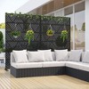 Lirago 72 in. Galvanized Metal Outdoor Privacy Screens Garden Outdoor Fence Black - 2 of 4