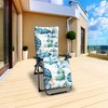 NewHome"67x22 Inch Chaise Lounger Cushion for Recliner, Rocking Chair, Sofa Mat, Deck Chair, Outdoor Use"White Blue - 3 of 4