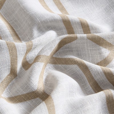 Taupe Geometric Blackout Grommet Window Curtain Panel