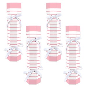 Big Dot of Happiness Pink Stripes - No Snap Simple Party Table Favors - DIY Cracker Boxes - Set of 12 - 1 of 4