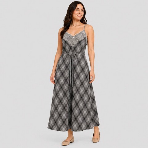 Женские платья Universal Thread Women's Lace Cotton Maxi Sundress - Universal Thread™ Black Plaid XL
