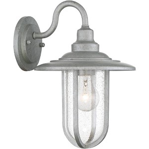 Minka Lavery Industrial Outdoor Wall Light Fixture Galvanized 13 1/4" Seedy Glass Shade for Post Exterior Barn Porch Yard Patio - 1 of 1