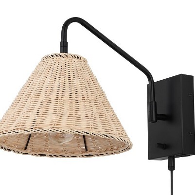 black/natural rattan
