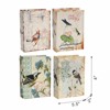 SEVOBAL Party Decorations and Accessories Set of 4 Decorative Book Boxes Birds Flowers Handwriting Design for Living Room, Multi, 9.1"*5.9"*7.7" - 4 of 4