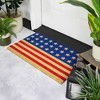 Northlight Blue and Red Americana Stars and Stripes Coir Outdoor Doormat 18" x 30" - 3 of 4