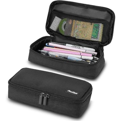 Fmeida Pencil Case, Large Capacity Students Stationery Pouch Pen Bag Holder, Portable Desk Organizer with Double Zipper for School Office Supplies