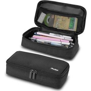 Fmeida Pencil Case, Large Capacity Students Stationery Pouch Pen Bag Holder, Portable Desk Organizer with Double Zipper for School Office Supplies - 1 of 4