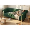 Modern Polyester Sofa with Turn-Out Arms & Gold Legs - 2 of 4