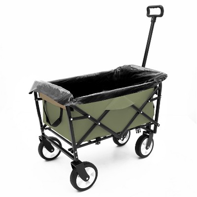 LOVMOR Minimeetall Multi-use Bag,Collapsible Foldable Wagon Cart Beach Wagon Heavy Duty Utility Cart Utility Wagon Grocery Cart for for Camping 3pcs plastic Liner bag /Cover