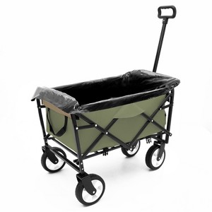 LOVMOR Minimeetall Multi-use Bag,Collapsible Foldable Wagon Cart Beach Wagon Heavy Duty Utility Cart Utility Wagon Grocery Cart for for Camping 3pcs plastic Liner bag /Cover - 1 of 4