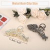 Unique Bargains Women's Flower Metal Hair Claw Clip Gold Tone Black 2 Pcs - 3 of 4