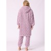 INSPIRE CHIC Women's Flannel Winter Button Up Long Hoodies with Pockets Matching Long Pants Pajama Sets  2 Pcs - 3 of 4