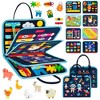 MOVSSOU Busy Board 8 in 1 Busy Book Montessori Toys for Toddler Sensory Toys Developing Sensory Board Travel Toys - 3 of 4