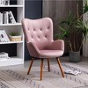 Roundhill Furniture Doarnin Contemporary Silky Velvet Tufted Button Back Accent Chair, Mauve - 2 of 4