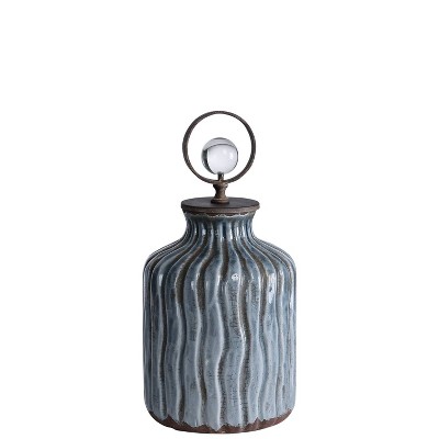 Blue Ceramic Decorative Table Vase Set
