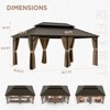 EAGLE PEAK Aluminum Double Hardtop Gazebo with Curtains and Netting - 3 of 4