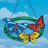 Collections Etc Stained Glass Design Hanging Butterflies Decoration Red - 2 of 2