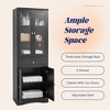 TIRAMISUBEST Tall Bathroom Storage Cabinet, Cabinet with Four Doors and Drawers, Adjustable Shelf, MDF Board - 3 of 4