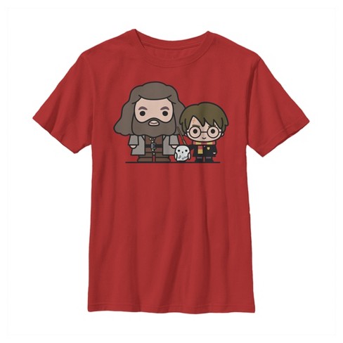 Harry Potter Kids Harry Potter Rubeus Hagrid Slim Fit Short Sleeve Crew Graphic Tee Red Small Target - harry potter music code robloxs