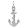 Black Bow Jewelry 14k White Gold Diamond Cut Anchor Charm or Pendant - 3 of 4
