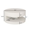CENGHU 31.5" Round Coffee Table with Vertical Stripe Design, Modern Center Table with Storage, Side Table for Living Room, Dining  Room, White - 3 of 4