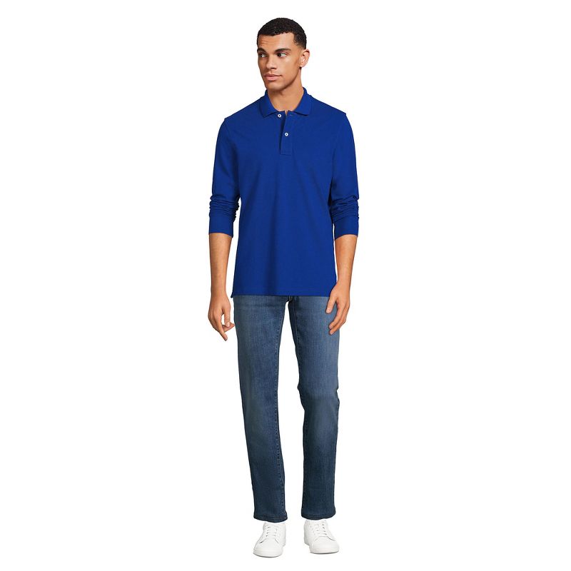 Lands' End Men's Comfort First Long Sleeve Solid Mesh Polo, 4 of 6