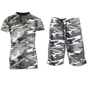 Galaxy By Harvic Men's Slim Fit  2-Piece Camo Short Sleeve Tee  And Shorts Set - 1 of 4