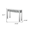 HomeRoots 47" Silver Mirrored Glass Faux Crystal Bling Console Table - 3 of 4