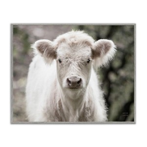 Stupell Industries White Cow Calf Portrait Black Framed Giclee Art - 1 of 4