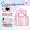 Saviland Pro Salon Organizer: PU Leather Case w/70 Bottle Capacity & Lamp Storage - Mobile Nail Polish System (Holographic)​. - 4 of 4
