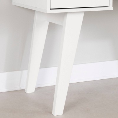 White Scandinavian Computer Desk with Power Outlet and USB Ports