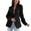 Women's Single-Button Pointed Lapel Slim Blazer Long Sleeve Suit Jacket - 2 of 3