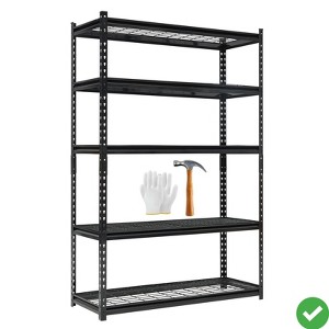 Heavy Duty 5 Tier Metal Garage Shelving Unit Adjustable Metal Shelf Storage Rack Shelf for Laundry Restaurant Pantry Kitchen - 1 of 4