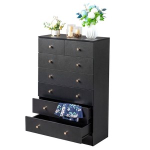 Karl Home 7-Drawer Black Particle Board 25.98in. W Chest of Drawer - 1 of 4
