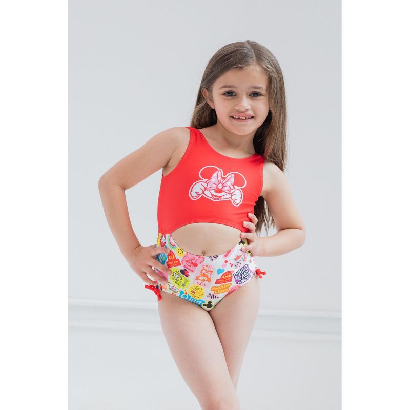 Disney Mickey Mouse Minnie Mouse Girls One Piece Bathing Suit Toddler to Little Kid, 2 of 9