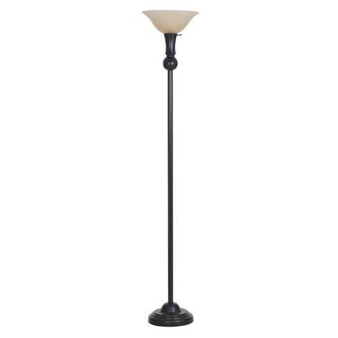 72 3 Way Metal Uplight Floor Lamp With, Frosted Glass Floor Lamp Shade