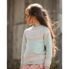 Deux par Deux Girl Sweater with Norwegian Jacquard Turquoise Blue - 2 of 4