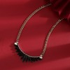 SOHI Women's Onyx Black Party Stone Statement Necklace - 3 of 4