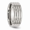 Black Bow Jewelry Stainless Steel, 8mm Multi Grooved Unisex Comfort Fit Band - 4 of 4