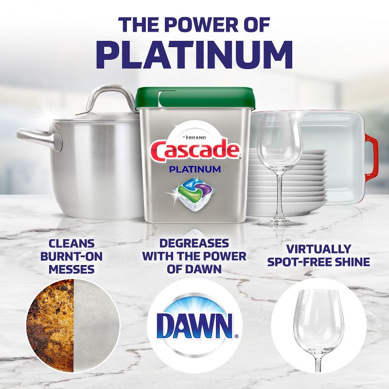 Cascade Lemon Scent Platinum ActionPacs Dishwasher Detergents, 4 of 19
