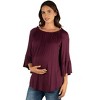 24seven Comfort Apparel Womens Bell Sleeve Loose Fit Maternity Tunic Top - 2 of 4