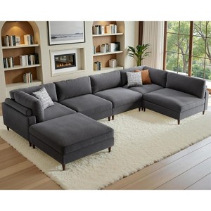 AMERLIFE Modular Sectional Sofa with 44" Extra Deep Seat, Oversized 6-Seater Couch - 1 of 4