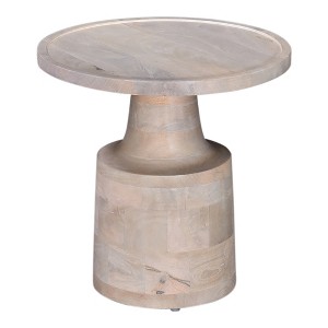 18" Solid Wood Contemporary Round End/Side Table with Pedestal Base, Elegant Accent Piece for Living Room or Bedroom D¨¦cor - 1 of 4