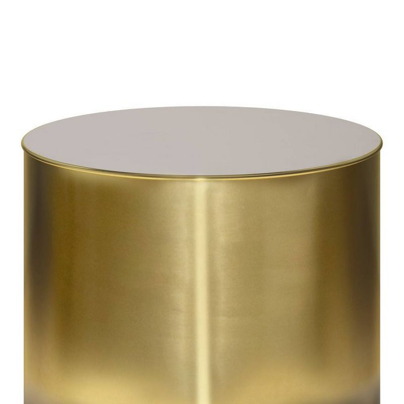 Lance Metal Cylinder Accent Table Ombre Black/Gold - WyndenHall, 3 of 7