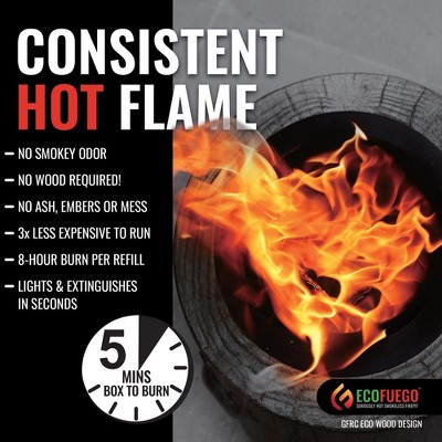 El Fuego Portable Smokeless Fire Pit with Wood Pattern Finish