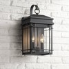 John Timberland Rotherfield Mission Outdoor Wall Light Fixture Textured Black 17" Clear Glass for Post Exterior Barn Deck House Porch Yard Posts Patio - 2 of 4