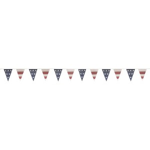 Beistle Americana Fabric Pennant Banner, 9.5" x12', (1/Pkg) Multicolored - 1 of 4