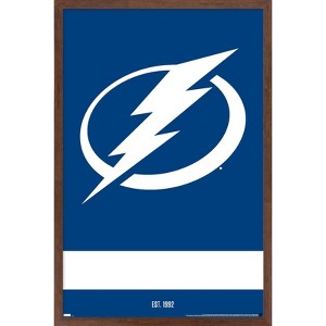 Trends International NHL Tampa Bay Lightning - Logo 21 Framed Wall Poster Prints - 1 of 4