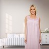 ADR Women's Cotton Nightgown, Sybil Sleeveless Lace Trim Button Up Long Vintage Night Dress Gown - 4 of 4